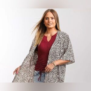 Umgee USA Leopard Print Kimono Cardigan – Size